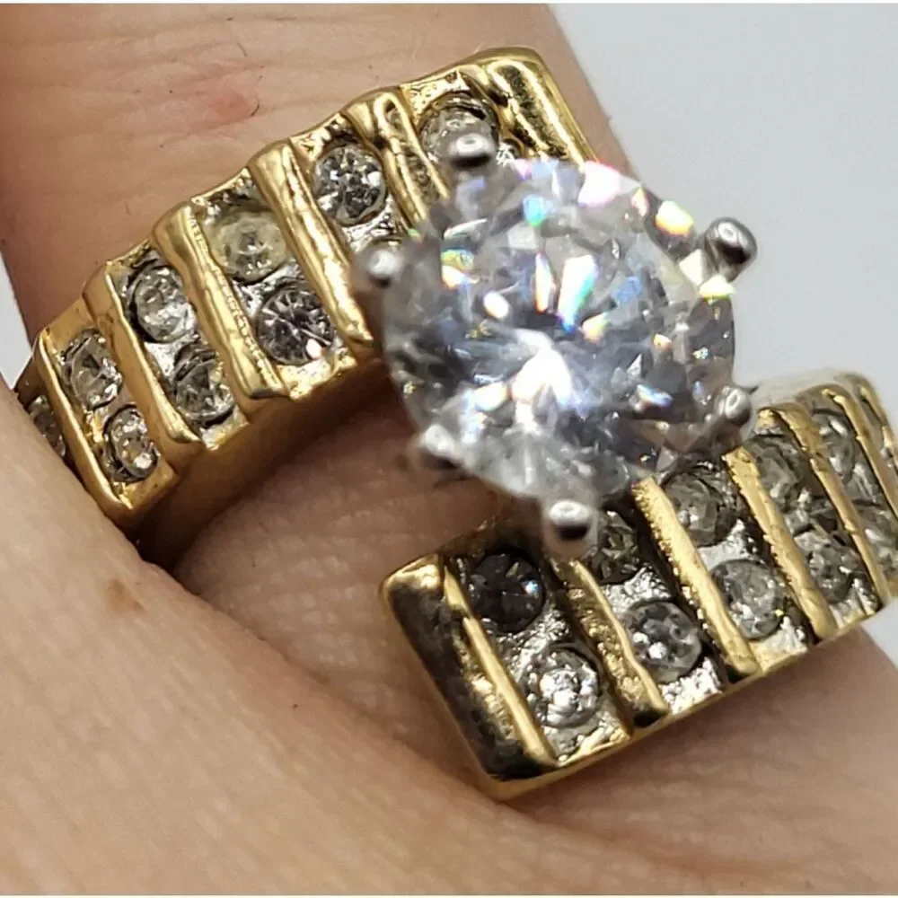 VIntage 18K HGE Solitaire Wrap Ring Size 6